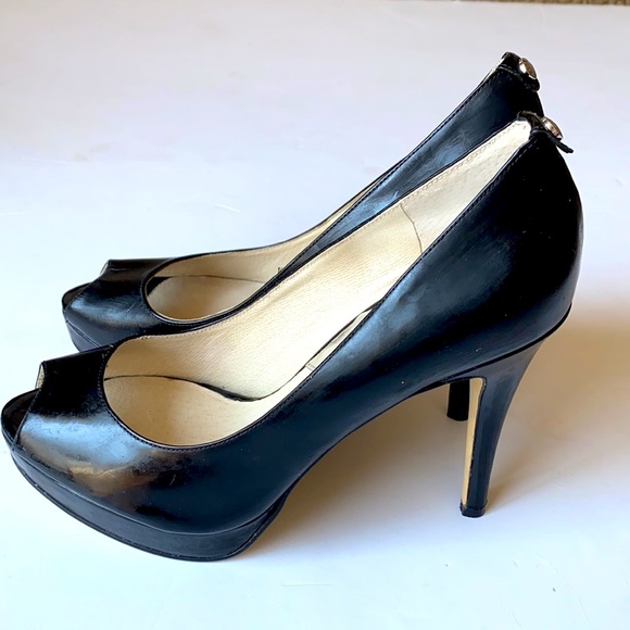 Michael Kors Classic Black Pointed Open Toe Heels - Picture 5 of 5